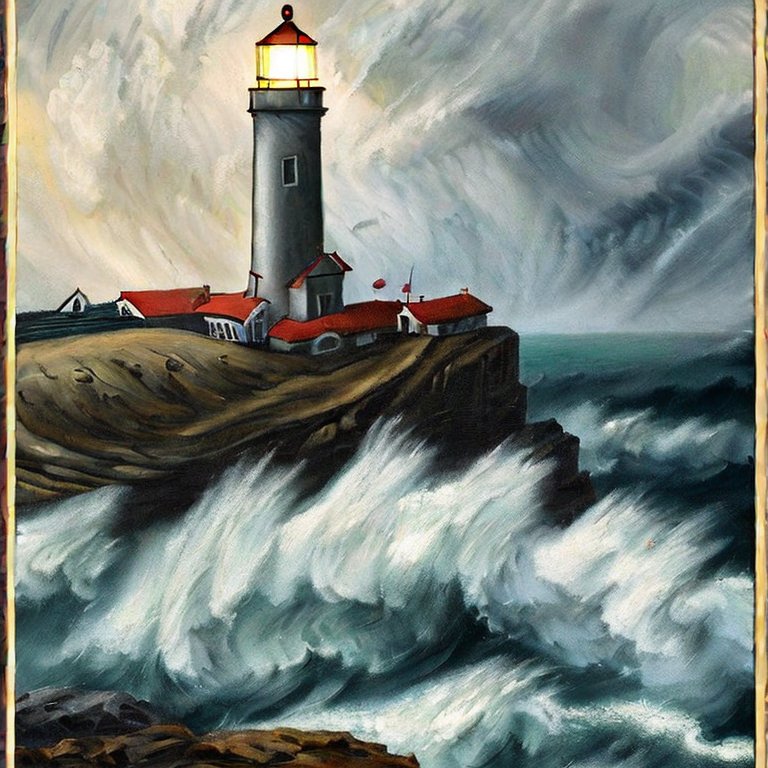 mental coach grit doorzettingsvermogen schilderij vuurtoren (c) wim annerel